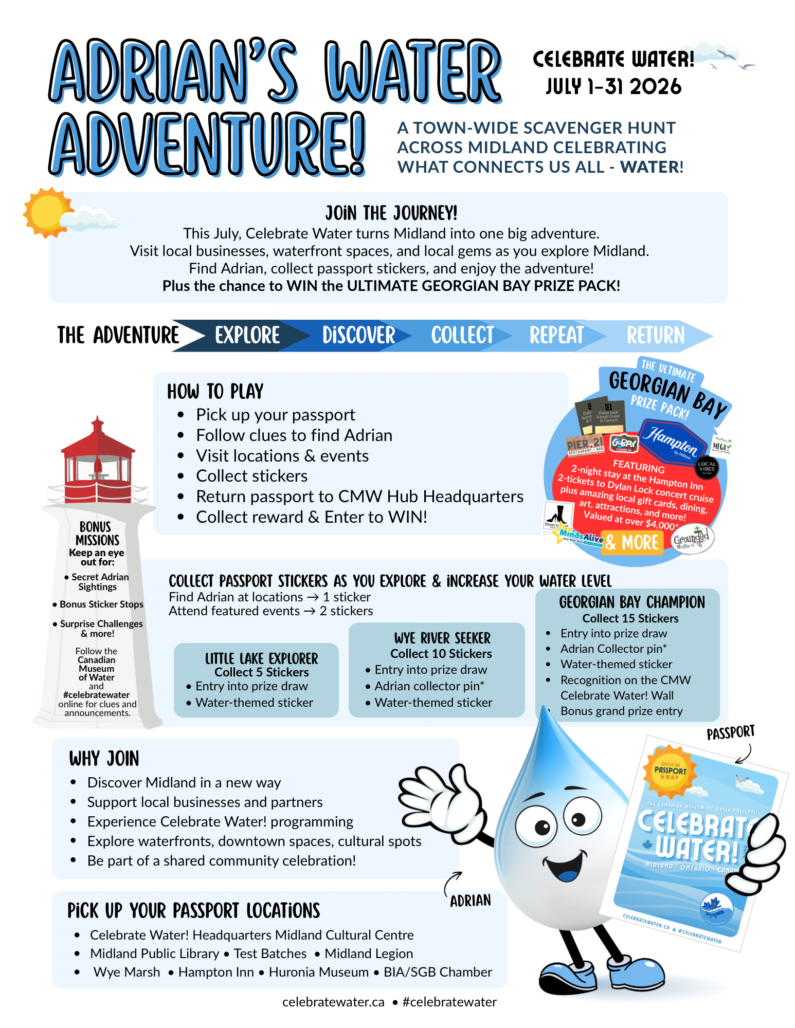 Adrian Passport Adventure rules — how to play, earn stickers, and win prizes